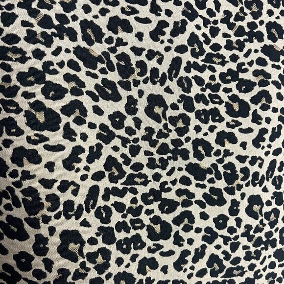 Loft‎ 0 Leopard Print A-Line Mini Skirt Black Tan Animal Print Cheetah Stretch - Picture 2 of 6